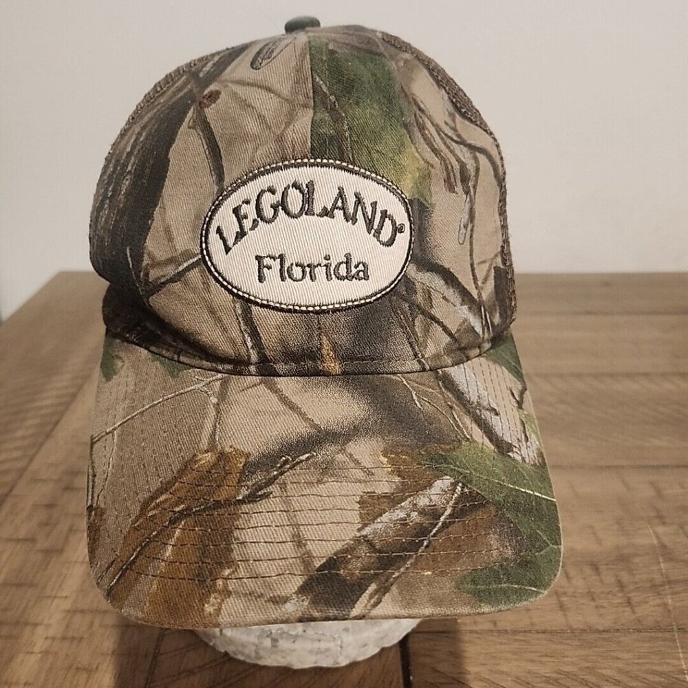 Legoland Florida Camo Strapback Mesh Baseball Trucker Hat Cap Adjustable Brown